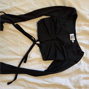 Princess Polly Black crop Top with tie